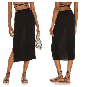 WeWoreWhat Midi Cutout Skirt Black